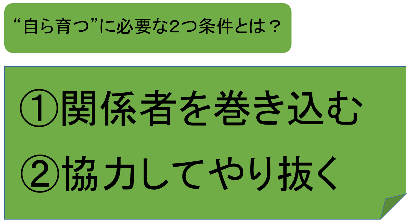 ”自ら育つ”に必要な２つの条件